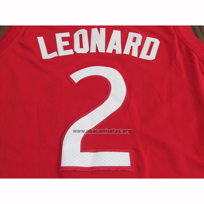 Camiseta Toronto Raptors Kawhi Leonard NO 2 Earned 2018-19 Rojo